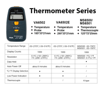 MS6500 Thermomètre à thermocouple numérique de type K avec capteur de surface haute température coudé 700 ℃ Plage de mesure Compteur HVAC
