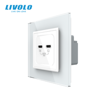 Livolo 80*80 Type EU Standard Universel 65W Double Chargeur USB Port Type C Prise Prix de Gros Chargeurs de Téléphone Portable pour Bureau