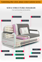Sofá Cama Plegable de Lujo Moderno con Tapicería de Tela de Fácil Instalación en Oferta para Sala de Estar y Dormitorio