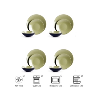 โปรโมชั่นเดือนกันยายน ชุดจานเซรามิกคุณภาพสูง จานเซรามิกรูปทรงกลม ชุดอาหารค่ำเซรามิกราคาประหยัดสำหรับใช้ในบ้าน - Product Image 4