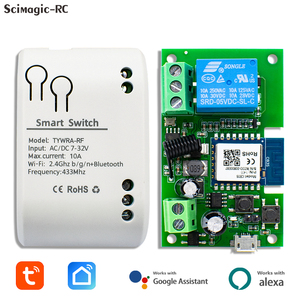 2CH tuya wifi thông minh điện cổng nhà để xe cửa truy cập động cơ chuyển đổi 5V DC 7-32V tiếp sức mô-đun RF433 từ xa Alexa - Product Image 6