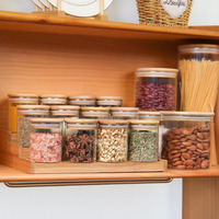 Étagère de rangement rétractable à trois niveaux en bambou et en bois pour le bureau ou le rangement des épices de cuisine