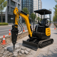 Mini-excavatrice efficace de 1,8 tonne avec moteur Yanmar et chenilles en caoutchouc pour l'entretien routier