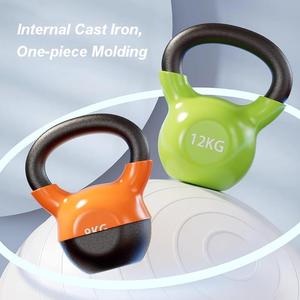 Ensemble de kettlebells en fonte revêtues de PVC, vente en gros d'usine, poids de kettlebell en vinyle colorés pour l'entraînement de force à domicile - Product Image 2