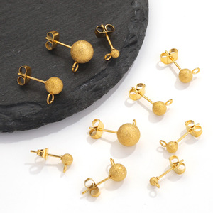 Épingles <span class=keywords><strong>à</strong></span> <span class=keywords><strong>souder</strong></span> en acier inoxydable doré mat givré pour la fabrication de boucles d'oreilles DIY et de bijoux - Product Image 5