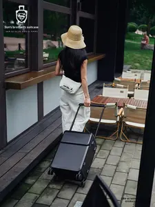 Valise à roulettes simple et tendance, nouvelle, rechargeable, avec serrure à combinaison, poignée télescopique, 4 roues, voyages d'affaires, 20 pouces - Product Image 5