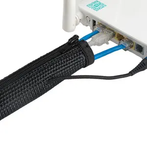 JAS kablo koruyucu yönetim fermuar kablo kılıfı örgülü Wrap tel Pet örgülü fermuar kablo kılıfı