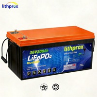 Batterie LiFePO4 à décharge profonde 36V 200AH Grade A Marine Grade pour voiturette de golf avec BMS intelligent RS485, borne M8, 6000 cycles, CE RoHS IP67, OEM ODM