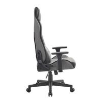Chaise de jeu moderne et élégante en tissu avec support lombaire réglable, appui-tête pivotant inclinable et coussins confortables