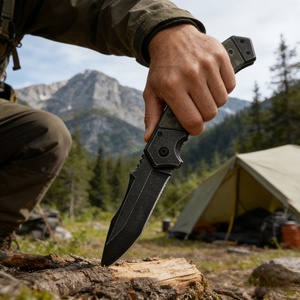 Cuchillo Táctico Plegable al por Mayor con Hoja de Piedra Lavada para Uso Exterior, Cuchillo de Supervivencia EDC para Caza, Camping y Rescate - Product Image 6