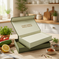 Boîte cadeau en papier magnétique verte et noire avec logo personnalisé de luxe, boîtes d'emballage rigides pliables recyclables avec couvercle magnétique