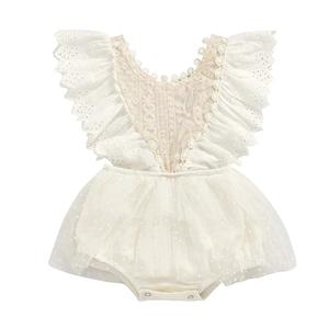 Vestidos de Encaje y Tul sin Mangas con Botones a Presión Personalizados para Bebés Niñas, Romper de Verano para Recién Nacidas - Product Image 5