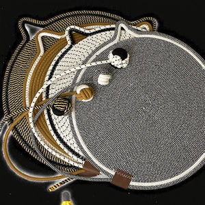 Tapis de couchage pour chat à motif uni, en coton tressé, avec jouet balle, résistant aux griffes et à l'usure, lavable - Product Image 3