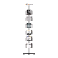 Étagère rotative à 6 niveaux, détachable, moderne, pour l'affichage d'autocollants, support d'affichage pour carnets, pour comptoirs de vente au détail