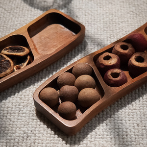 Wooden Serving <b>Tray</b> Four Compartment Bamboo <b>Snack</b> Plate For Nuts Dried Fruit Residential Use - Product Image 3