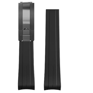 Wentokye Bracelet de montre en caoutchouc souple de 20 mm, 21 mm, 22 mm, avec fermoir pliable, bracelet de remplacement pour hommes et femmes (22 mm noir) - Product Image 1