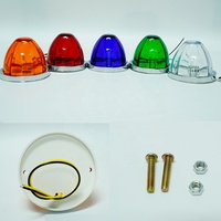 Lot de 4 feux latéraux LED RVBW en forme de pastèque, base chromée, feux de gabarit latéraux pour camion, remorque, bus, pick-up