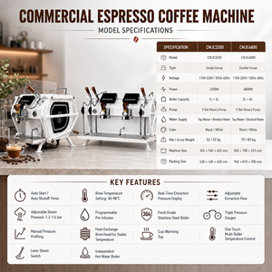 CE RCM Certified Professional 2 Italian Cappuccino Commercial <b>Barista</b> Espresso <b>Coffee</b> <b>Machine</b> Maker for Cafe Business CMJC4800 A - Product Image 4
