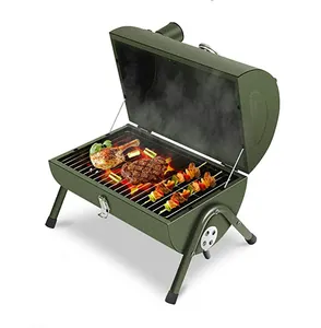 Houten Handvat Outdoor Houtskool Grill Bbq Roker Mini Draagbare Barbeque Houtskool Grill