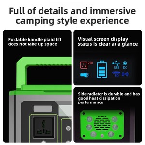 Tùy chỉnh 500W công suất cao dự phòng khẩn cấp cung cấp điện xách tay Cắm Trại Ngoài trời phong cách MPPT năng lượng di động lưu trữ chế biến - Product Image 6