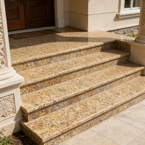 Dalles de granit poli naturel de qualité supérieure, finition antique dorée, découpées sur mesure, garantie 1 an pour usage extérieur, design graphique - Product Image 3