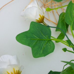 Guirlande de roses artificielles 36 têtes en plastique et soie, haute simulation, pour décoration murale de mariage - Product Image 4