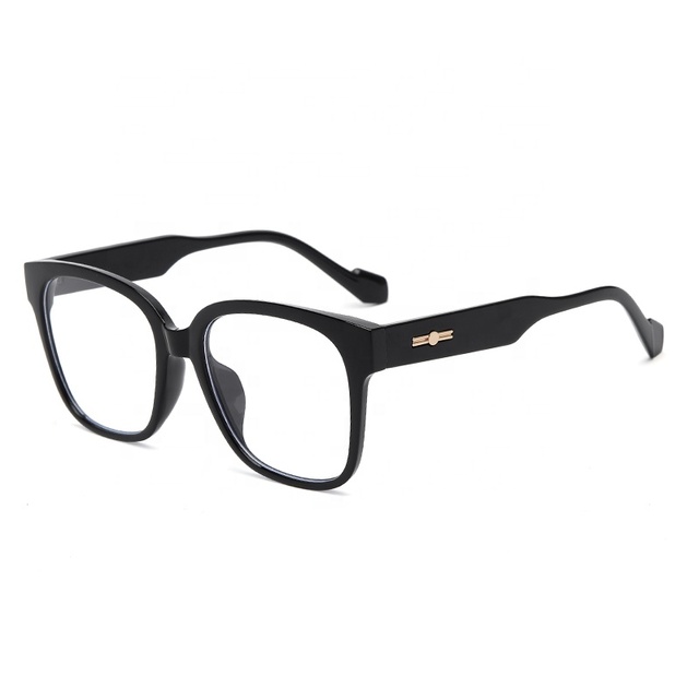 Anti-Blue Light Glasses Men Frame Female Retro Black Frame Flat Glasses for Women Custom Logo Eyewear