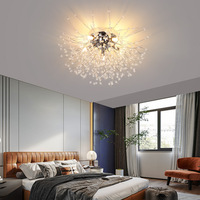 Plafonnier moderne et épuré en cristal, motif Pissenlit Luciole Nordique, pour salon, porche, escalier, chambre et salle à manger