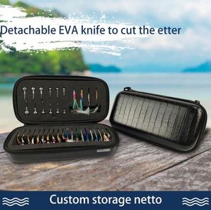 Caja de Pesca Negra, Organizador de Bolsillo para Aparejos de Pesca con Mosca, Caja Impermeable para Viajes con Señuelos y Anzuelos - Product Image 6