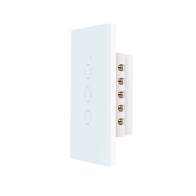 10A 110-240V 3 Gang White Glass WiFi Smart Touch Switch 2.4GHz Voice Timing Countdown SmartLife Home Automation Latin America