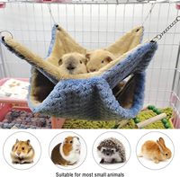 Hamac double couche en polaire pour cage Petit animal Furet House Warm Soft Hamster Guinea Pig Chinchillas Squirrel Rat Hammock