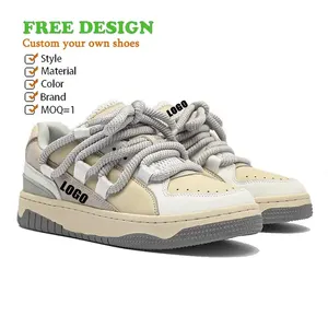OEM Zapatilla Custom Logo Rubber Big Lacw Rubber Sole Low High Top Men's Low Top Sneakers Custom Shoes