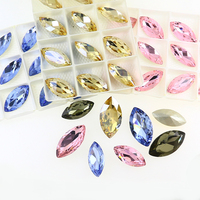 Strass en verre en forme de navette Dongzhou, pierres fantaisie K9, vente en gros, perles en cristal 3D pour bijoux, accessoires de bricolage