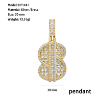 Pendentif signe dollar en laiton plaqué or, serti de zircons baguette, style hip-hop, pour homme, idéal pour les soirées – Nouvelle collection tendance