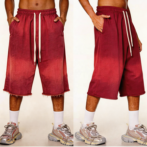 Pantalones <span class=keywords><strong>Cortos</strong></span> Deportivos de Verano para Hombre, Estilo Jogger, Holgados, de Felpa Francesa de Algodón con Dobladillo sin Rematar, Largos 3/4, Estilo Urbano - Product Image 3