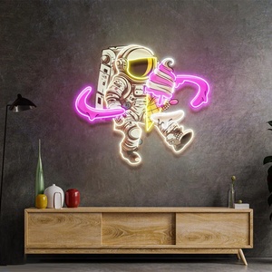 Letrero de neón LED personalizado Astronautas con helado letrero de neón tienda de luz diseño de logotipo comercial para decoración de paredes - Product Image 3