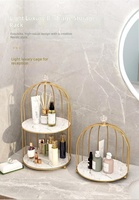 Organisateur de Comptoir de Salle de Bain en Fer Doré de Luxe, Vente Directe Usine, Support de Rangement Robuste pour Maquillage, Sans Assemblage, pour Grossistes