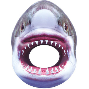 Inflatable Shark Mouth Swimming Ring 120Cm Adult Water Float With Cup Hole PVC Material Pool Lounger Floats - Product Image 5
