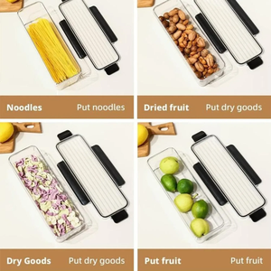 1.5L Black Airtight Kitchen <b>Storage</b> <b>Containers</b> Stackable <b>Pasta</b>/Noodle/Spaghetti with Lids for Camping - Product Image 2