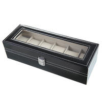 Boîte de rangement pour montres en vente chaude, boîte à montres en cuir de luxe unique, étanche, bon marché, avec serrure, 6 emplacements, pour les voyages