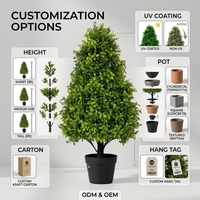 OH ARTS Künstliche Buchsbaum-Topiary-Bäume 3FT UV-Beständige Künstliche Kegelbäume für Außenbereich Veranda & Innenbereich Heim Büro Dekoration