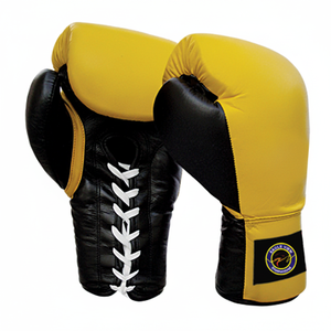 12 OZ Yellow & Black <b>PVC</b> Material Boxing <b>Gloves</b> for Adults-Customized Martial Arts Gear - Product Image 2