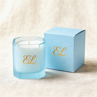 Pot à bougie en verre givré de luxe, carré et géométrique, 8oz, 10oz, 12oz, avec couvercle, pour marque privée, directement de l'usine