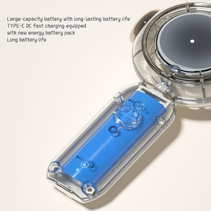 Ventilateur portable USB de bureau OEM personnalisé avec logo, mini, à double pales, batterie 1200 mAh, trois niveaux de refroidissement, en plastique - Product Image 4