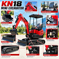 Mini-excavatrice Kubota 1,2 tonne 1,8 tonne avec pelle rétrocaveuse et pince, Euro 5 CE EPA, pour jardin, ferme, maison - Livraison gratuite