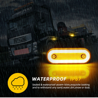 12V 24V Camion Côté Marqueur LED Remorque Lumières Auto Lampe avec Rouge Blanc Ambre Support pour RV Bus Camper Van Liquidation