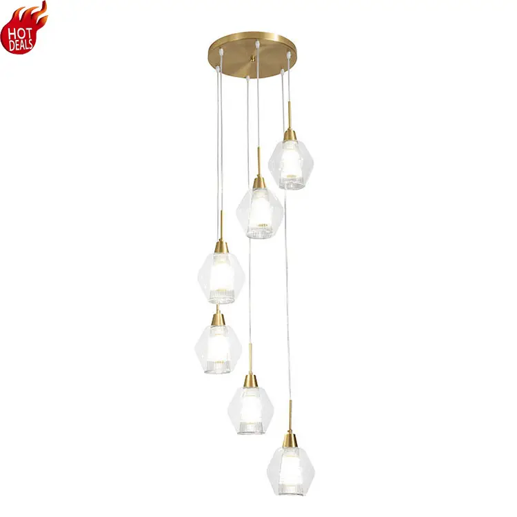 Lámpara colgante de cristal de lujo, moderna, blanca, personalizable, fabricante de China, con certificado ISO
