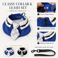 Nouvel ensemble de laisse et collier de smoking pour chien Gentleman 2026, accessoires de promenade de luxe à carreaux avec cravate pour animaux de compagnie Ming Jia