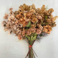 Série brun clair salle de mariage fleur hôtel plafond accessoires bouquet artificiel rétro automne thé au lait fausse fleur