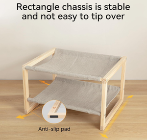 Cama para gatos de lujo de dos pisos para mascotas pequeñas y varios perros Muebles para gatos de madera sostenibles para familias - Product Image 2